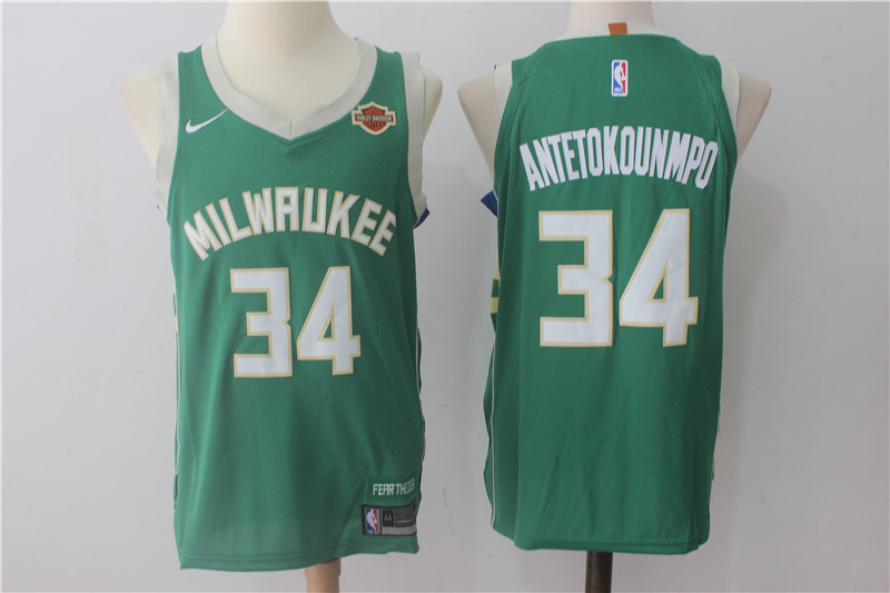 Men Milwaukee Bucks 34 Antetokounmpo Green New Nike Season NBA Jerseys